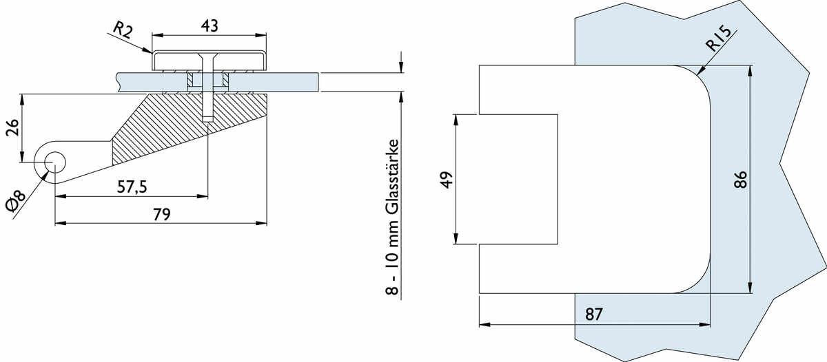 Glastür-Schlosskasten 6011 OL - Venezia - ohne Lochung - inkl. Bandpaar 6315-20 & Rahment. Holzzarge - und Drückerpaar 1802-60