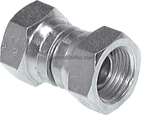 Gerader Verbinder 60°-Konus, G 1/8"-G 1/8", Stahl verzinkt