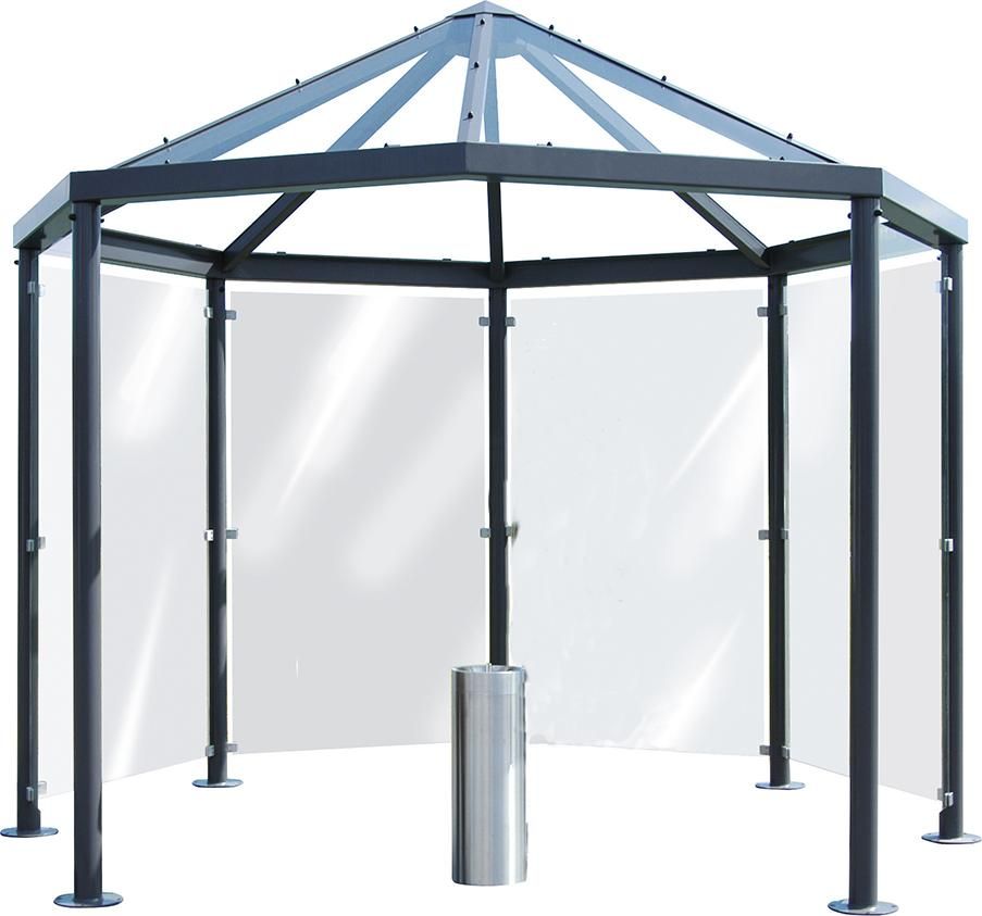Raucherpavillon Paris B3300xT3300xH3100 mm Achteck WSM QUALITÄT IN METALL