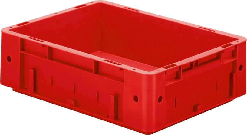 Transport-Stapelkasten B400xT300xH120 mm rot Auflast 600kg ohne Griffloch LA-KA-PE