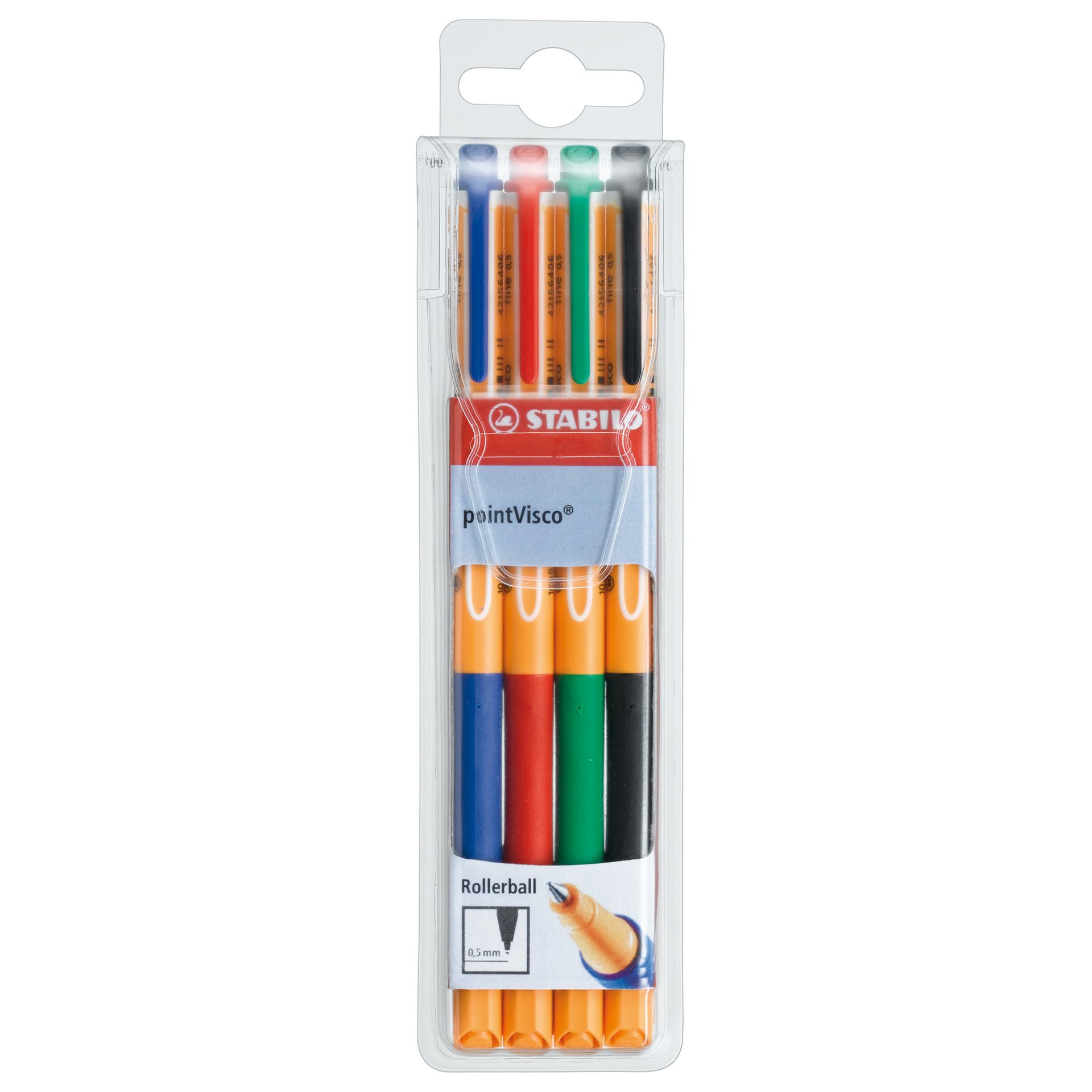 Tintenroller pointVisco 0,5mm sortiert 4 St./Pack.