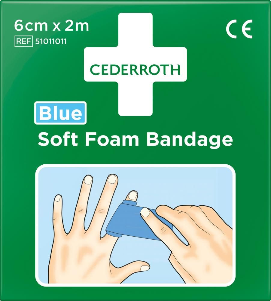 Schaumbandage blau, 6cm x 2m