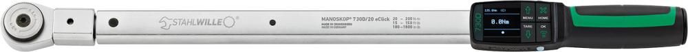 STAHLWILLE Drehmomentschlüssel MANOSKOP 730DR eClick 1/2" 20-200Nm