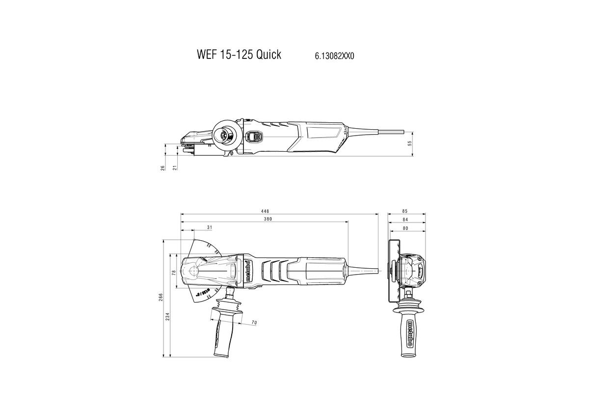 Flachkopf-WinkelschleiferWEF 15-125 Quick Metabo