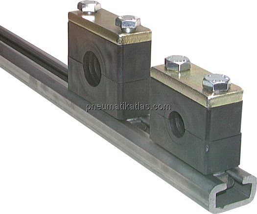 C-Tragschiene, 40x22mm, Stahl blank, 1mtr.