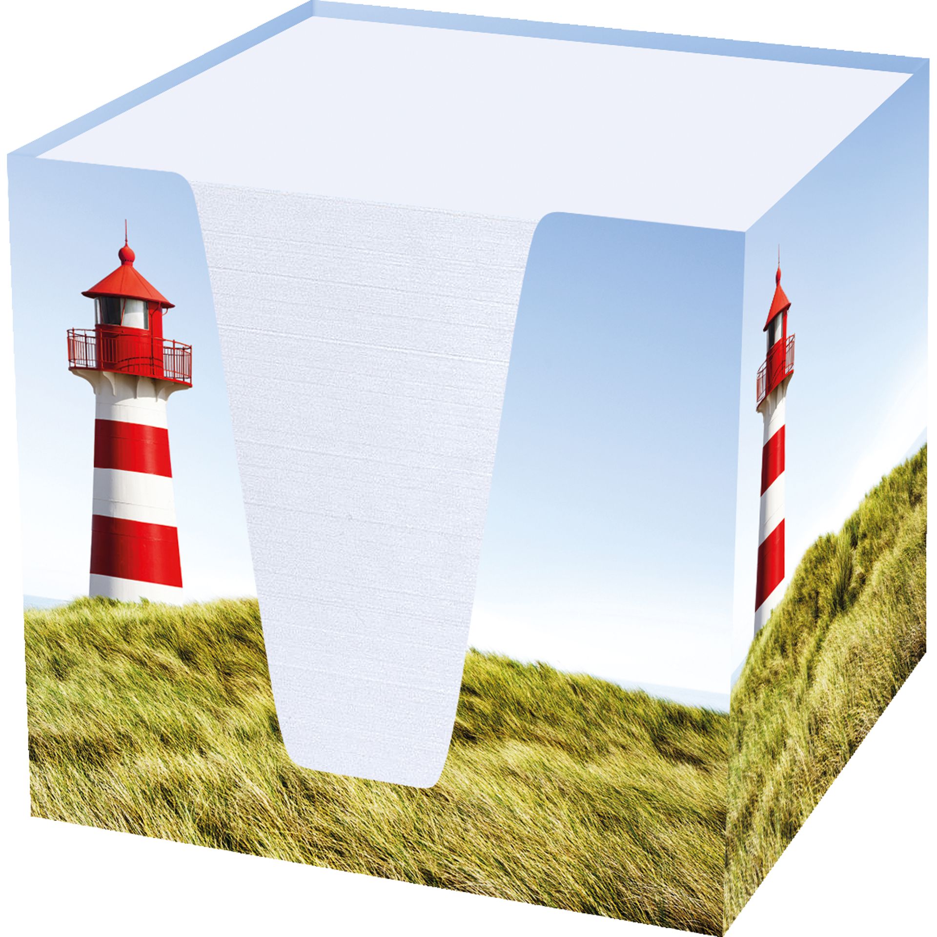Zettelbox Leuchtturm  92x92x92mm 900Bl 70g ws