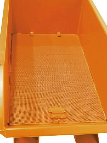Spänebehälter SGU 300 l 680xT1140xH580 mm RAL2000 Tragkraft 750kg mit Lochblechboden