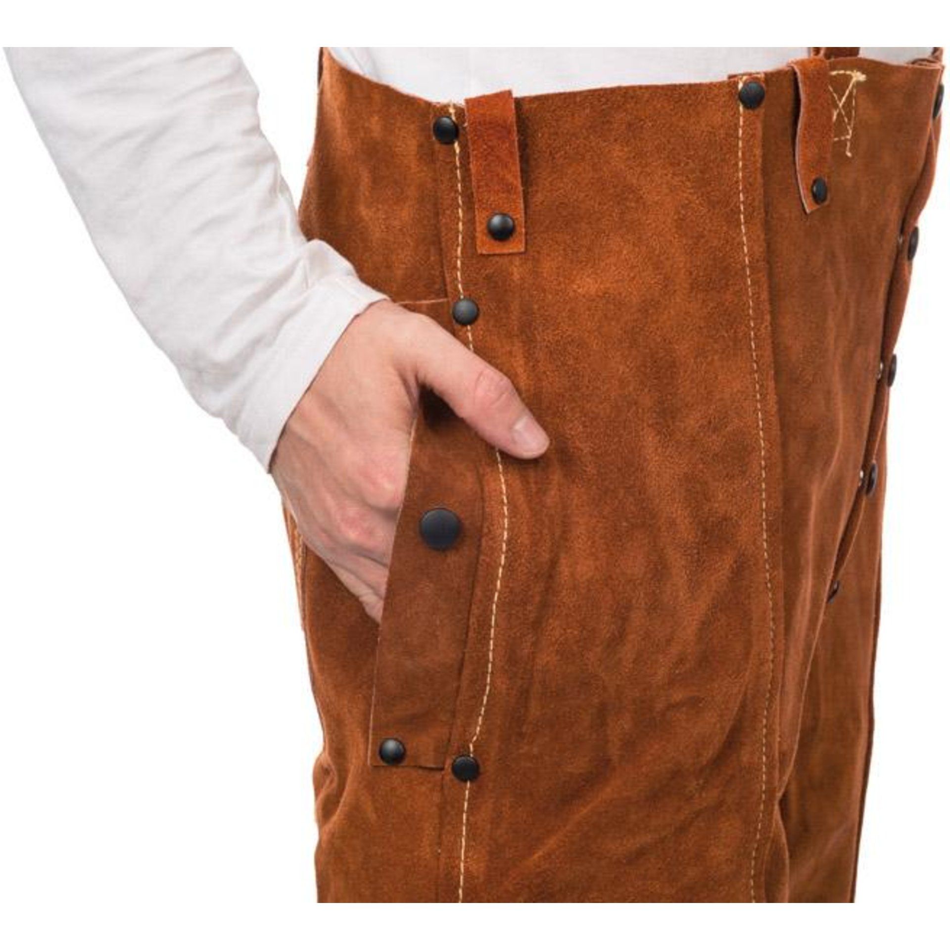 Lava Brown Schweisser Bundhose Spalt Rindleder