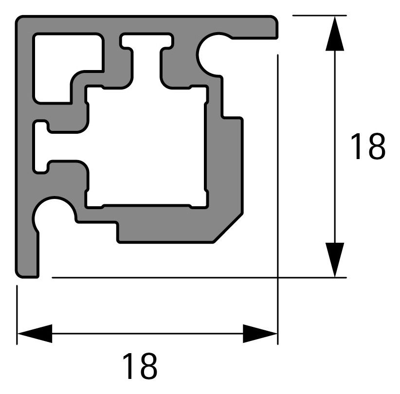 HETTICH CADRO Glas-Eckprofil 4MM EDS OP 3000 MM
