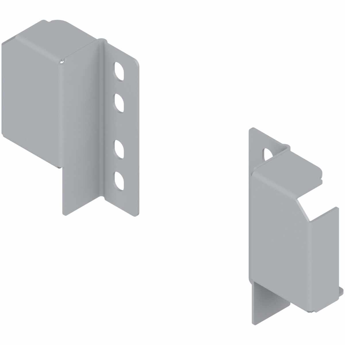 TANDEMBOX plus/antaro Relinghalter (rückseitig), flexibel anbringbar, verstellbare Reling, zum Schrauben, links/rechts, R9006 weißaluminium