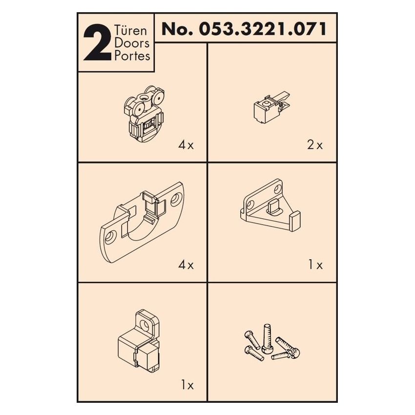 EKU Schiebetürbeschlag CLIPO 16 H Mixslide (MS)