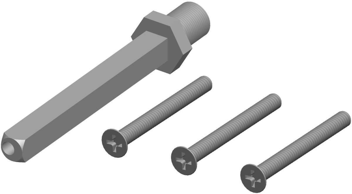 Befestigungsset für Schutz-Wechselgarnitur - 2091 / 2092 - 8 mm Vierkant - für Türstärke 67 - 76 mm