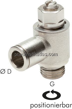 Winkel-Drosselrückschlagventil G 1/8"-4mm,abluftregelnd (Standard)