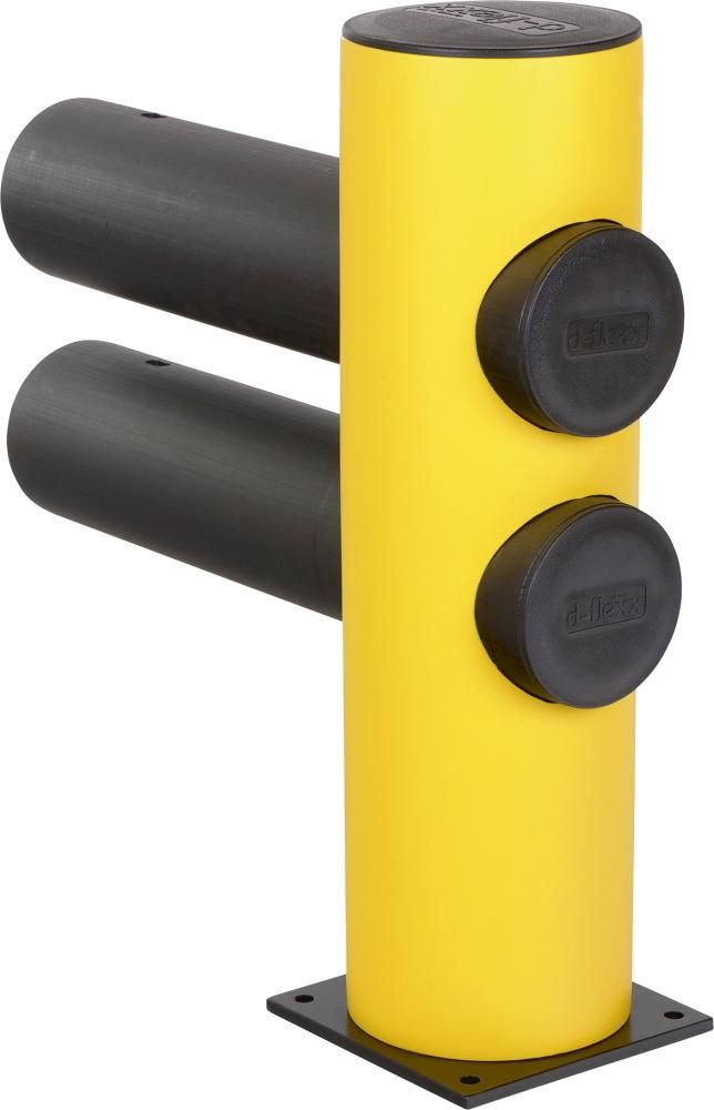 Endpfosten für Barriere Hotel H706xB600xD200 mm schwarz/gelb