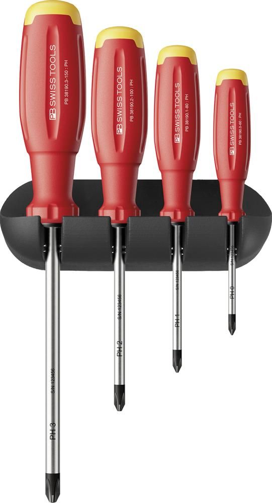 Schraubendreher-Satz 4-teilig PH im Wandhalter SwissGrip EVO PB Swiss