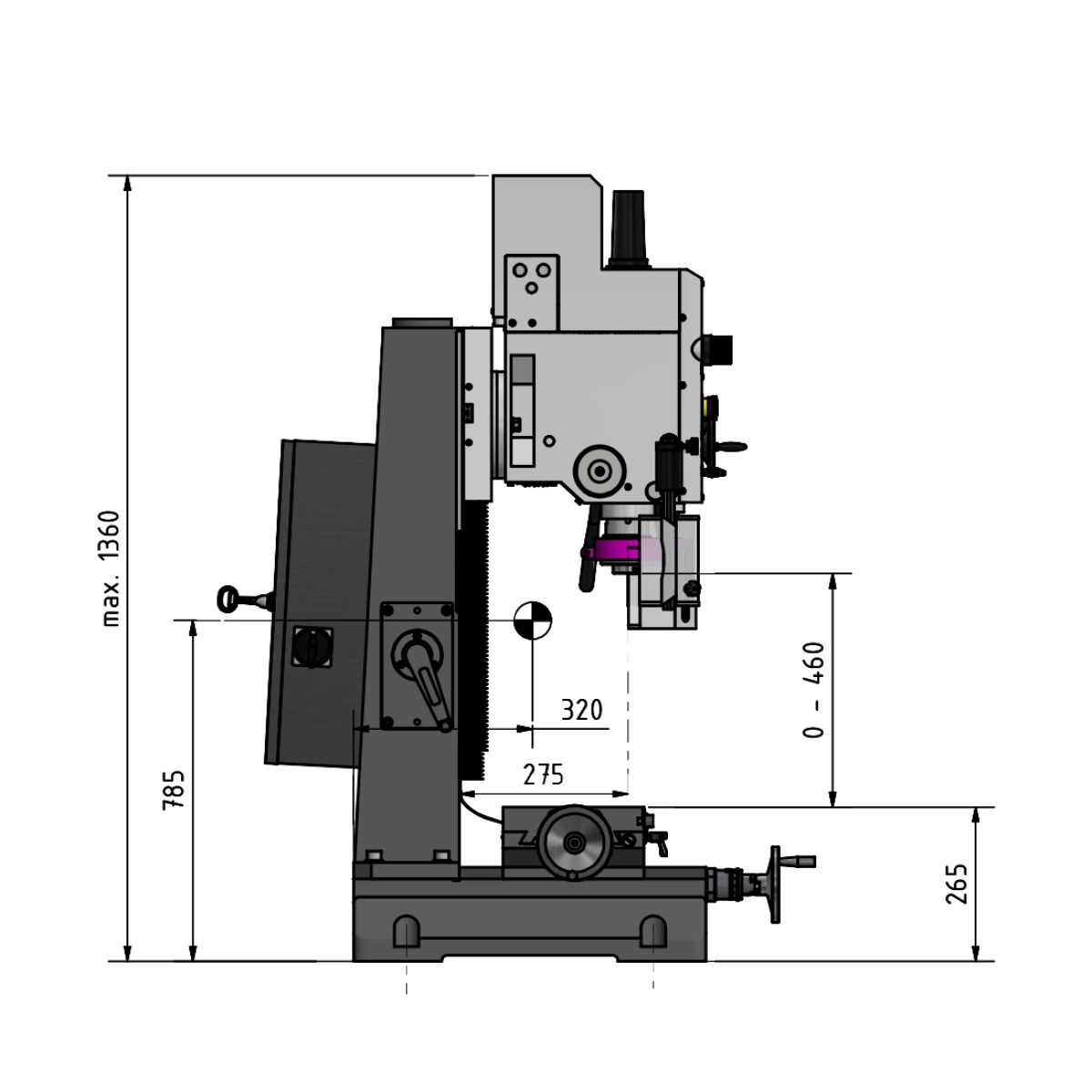Bohr-Fräsmaschine Optimum OPTImill MB 4SV