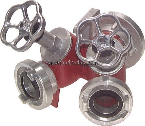 Storz-Verteiler 52-C -> 2 x 52-C, Ventilabsperrung