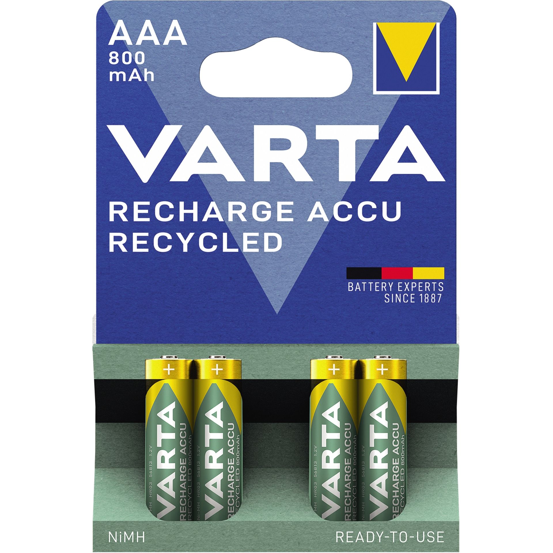 Akku Recycled AAA NIMH 800mAh 4 St./Pack.