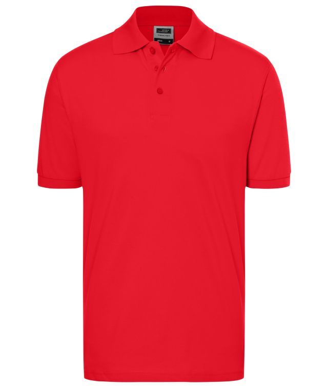 Classic Polo Hochwertiges Polohemd mit Armbündchen rot, Gr. M