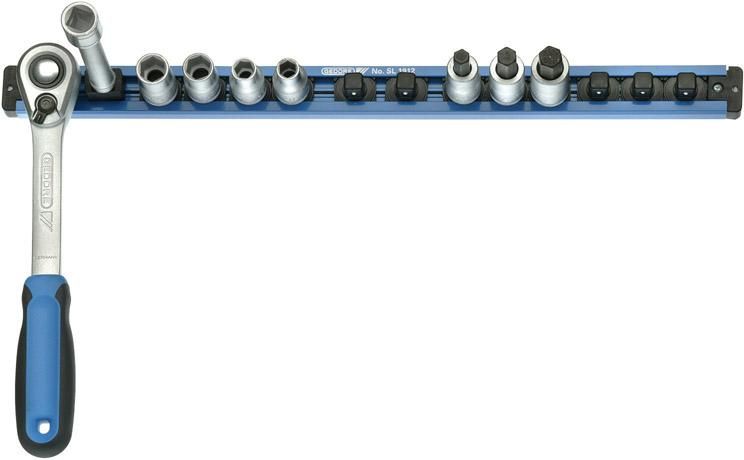 Steckleiste für 16Stück Stecknüsse 1/2"-4kant 580mm Gedore
