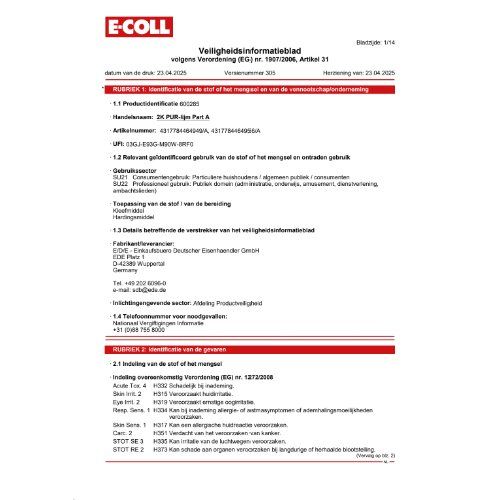 2K-PUR Klebstoff 25g Doppelkammerspritze E-COLL
