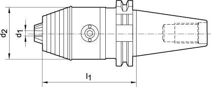 Kurzbohrfutter DIN69871 A R/L 0,3-8 SK40 WTE