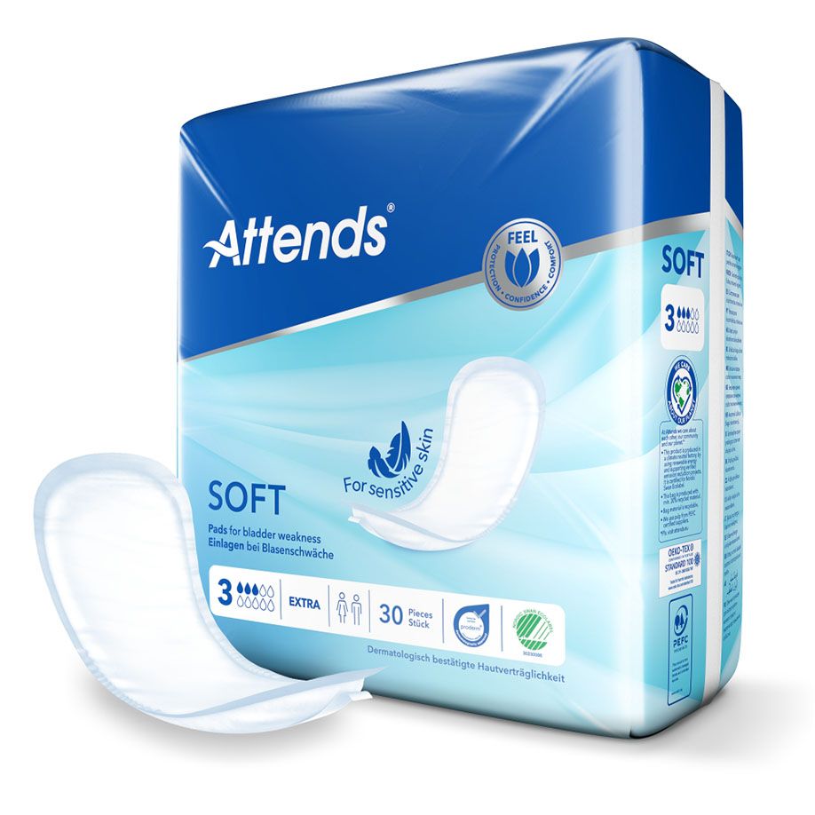 Attends Soft 3 ExtraInkontinenzeinlagen (30 Stck.)UK = 3 Pack