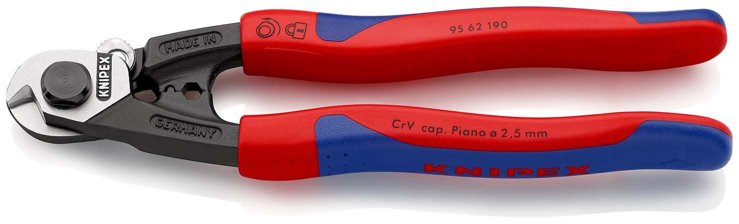 KNIPEX Drahtseilschere geschmiedet mit Mehrkomponenten-Hüllen