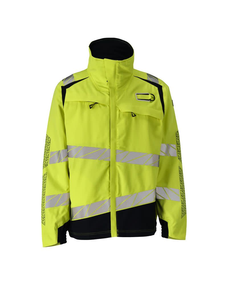 Jacke Hi-vis Gelb/Schwarzblau, 2XL