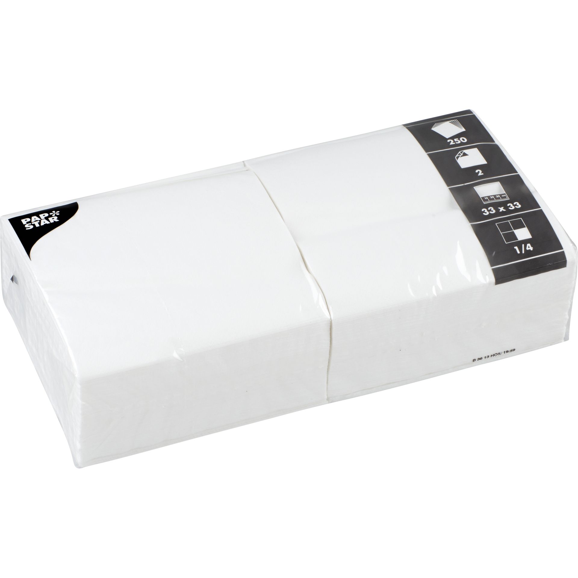 Serviette 33x33cm 2lagig weiß 250 St./Pack.