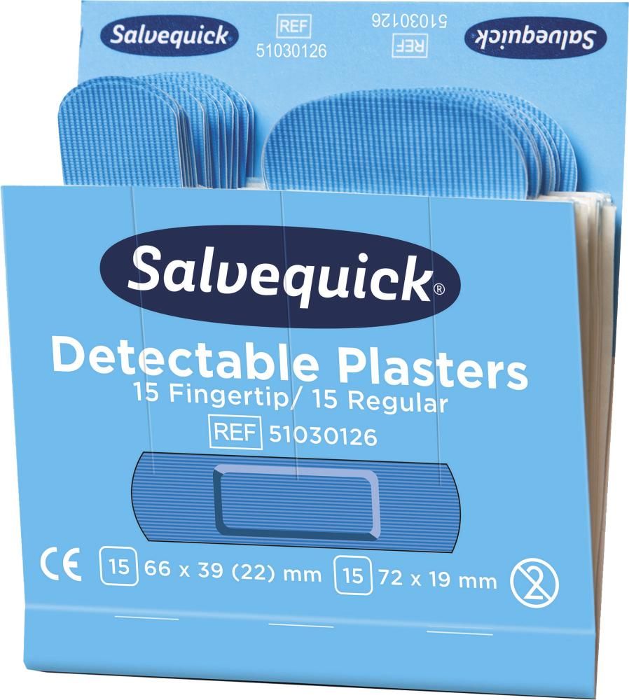Salvequick Strip und Fingerkuppen detectable 30 Stück, Refill 51030126