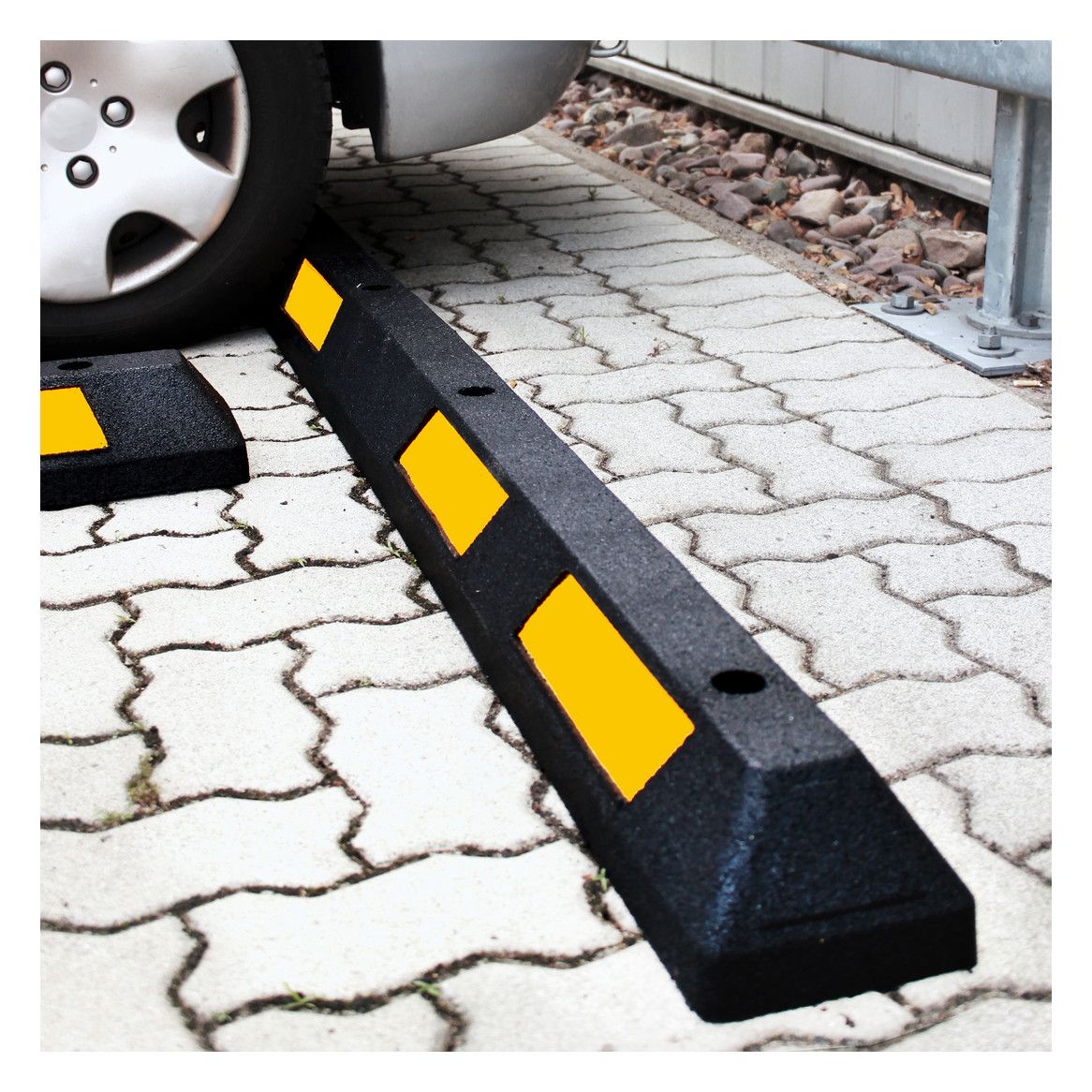 Parkplatzabgrenzung, schwarz/gelb