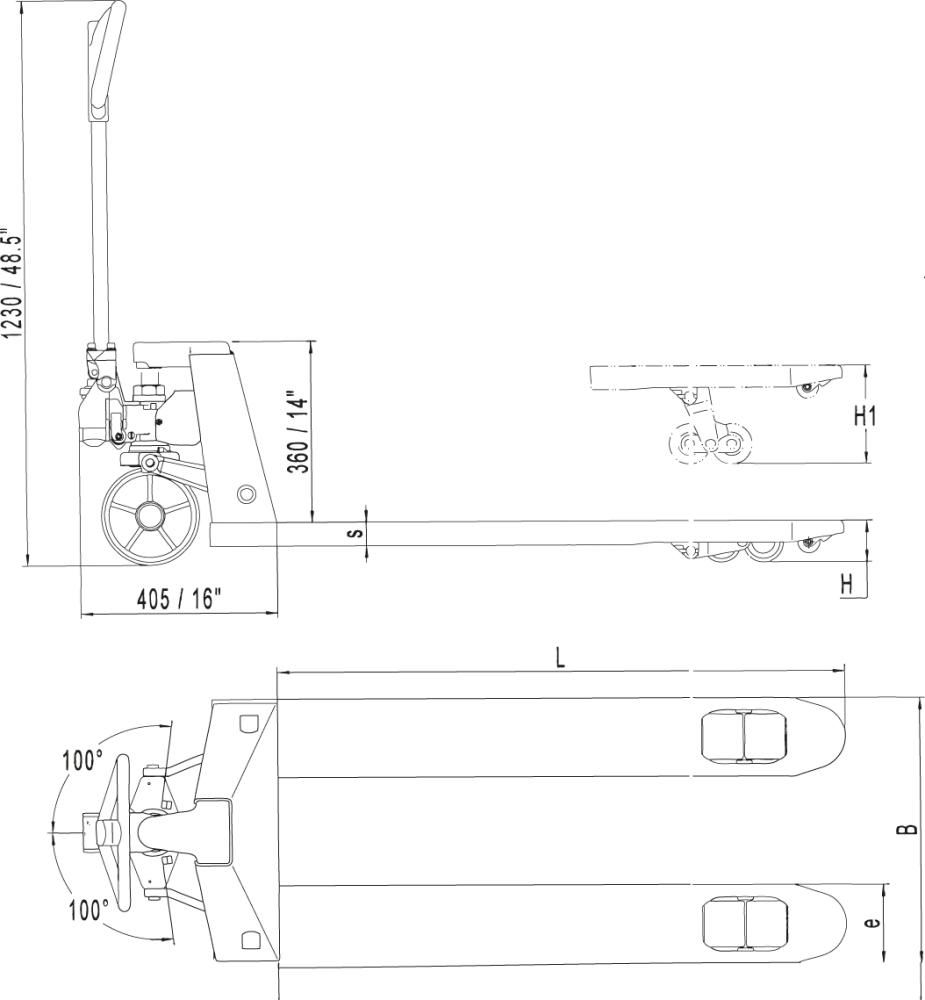 Gabelhubwagen, Tragkraft: 2500kg.