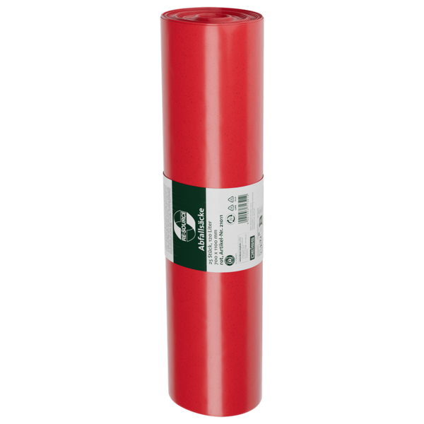Abfallsäcke, LDPE,120 Liter, Rot, Typ 60 - VPE Karton: 10 Rollen á 25 Stück ,Größe 700x1100mm