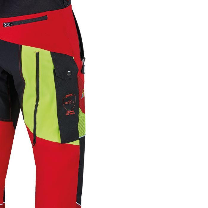 PSS X-treme Schnittschutzhose Breeze rot/gelb - Gr. 58