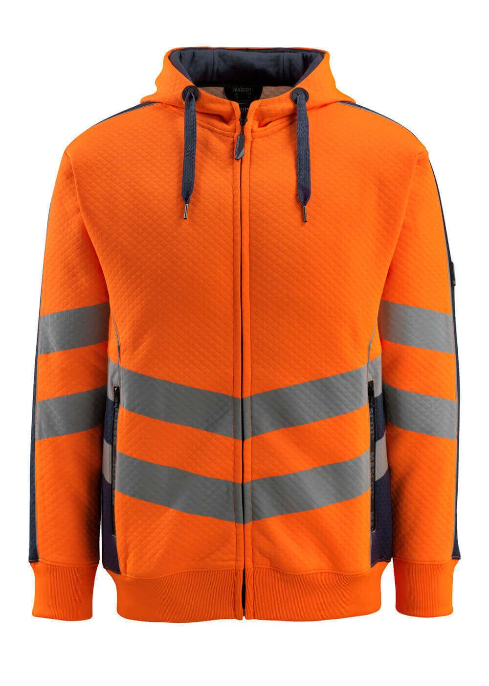 Kapuzensweatshirt mit Reißverschluss MASCOT® Corby Hi-vis Orange/Schwarzblau, 2XL