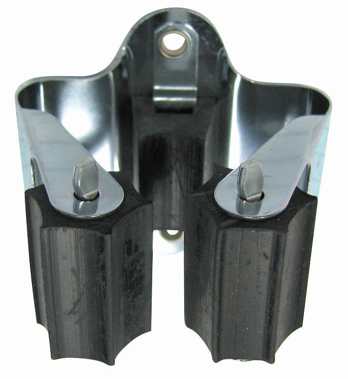 Klemmhalter mit Gummirollen "PRA x " glanzverzinkt 50 x 50 mm