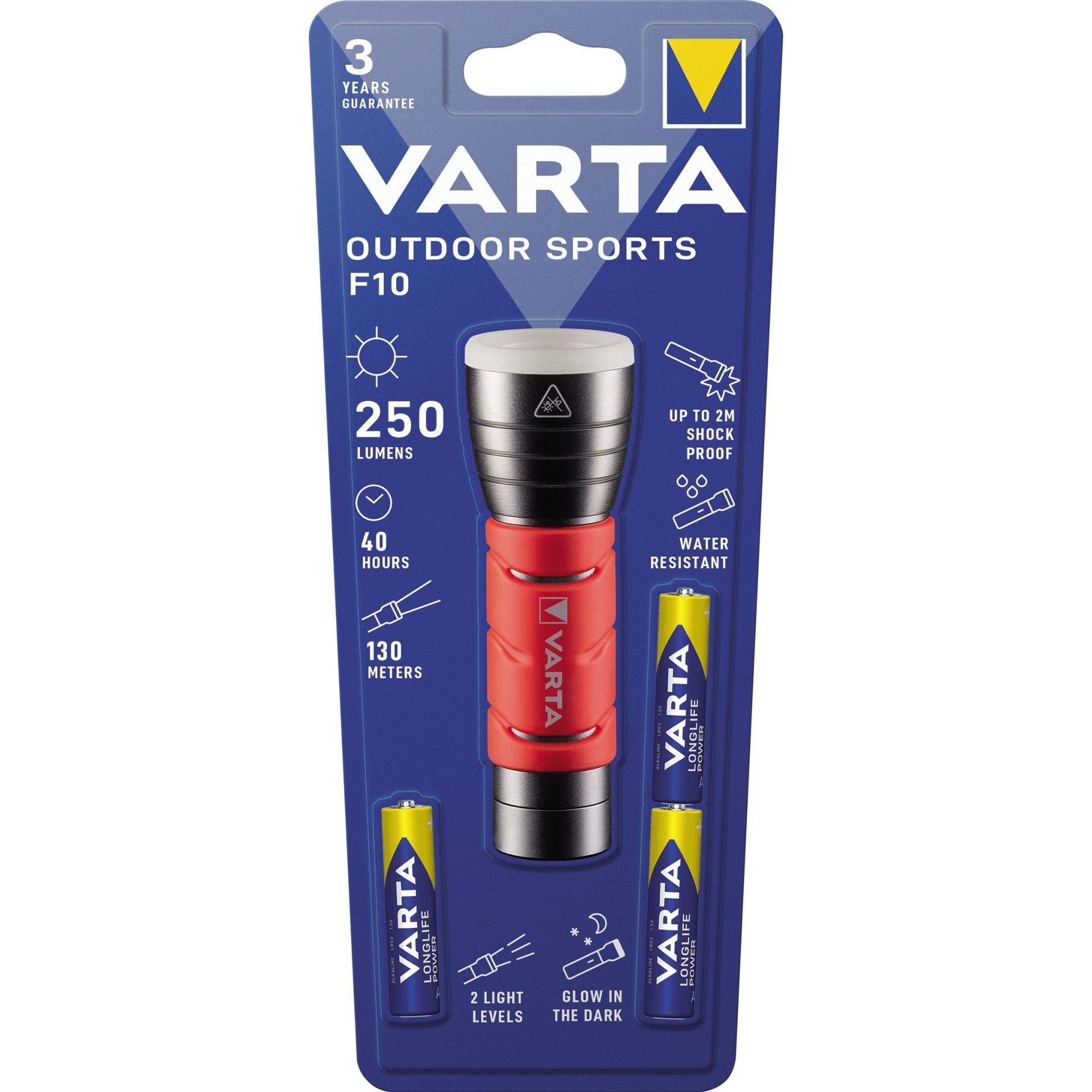 Taschenlampe Outdoor Sports LED 3xAAA rot