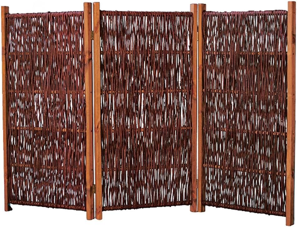 SOFIA Paravent aus Weide 180x120cm (3x60x120cm) 3-teilig mit Scharnieren