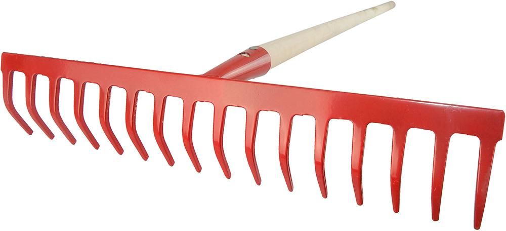 Gartenrechen 16 Zinken mit Stiel