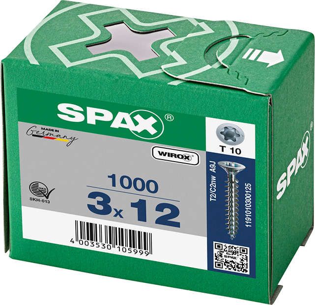 Spax Schrauben Fl/Vz Torx 3,0X12 VG VE1000