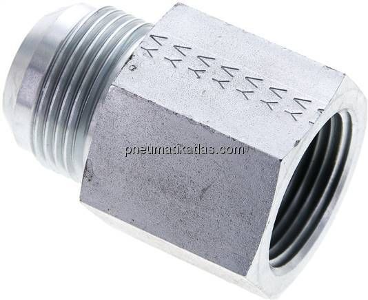Reduziernippel UN 1-5/16"-12(JIC-AG)-NPT 1"(IG), Stahl verzinkt