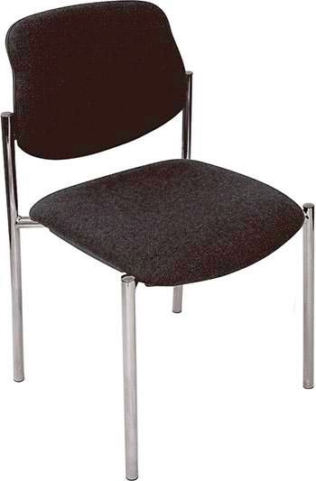 Besucherstuhl STYL 4L chrom / schwarz chrom / schwarz