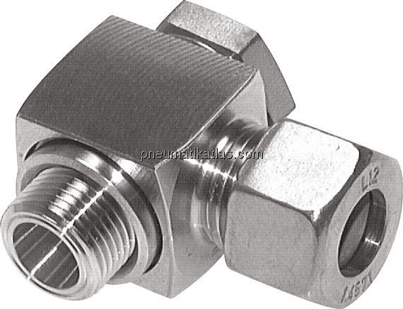 Winkel-Schwenkverschraubung M 12x1,5-6 S (M14x1,5), Klemmring 1.4571 (NC)
