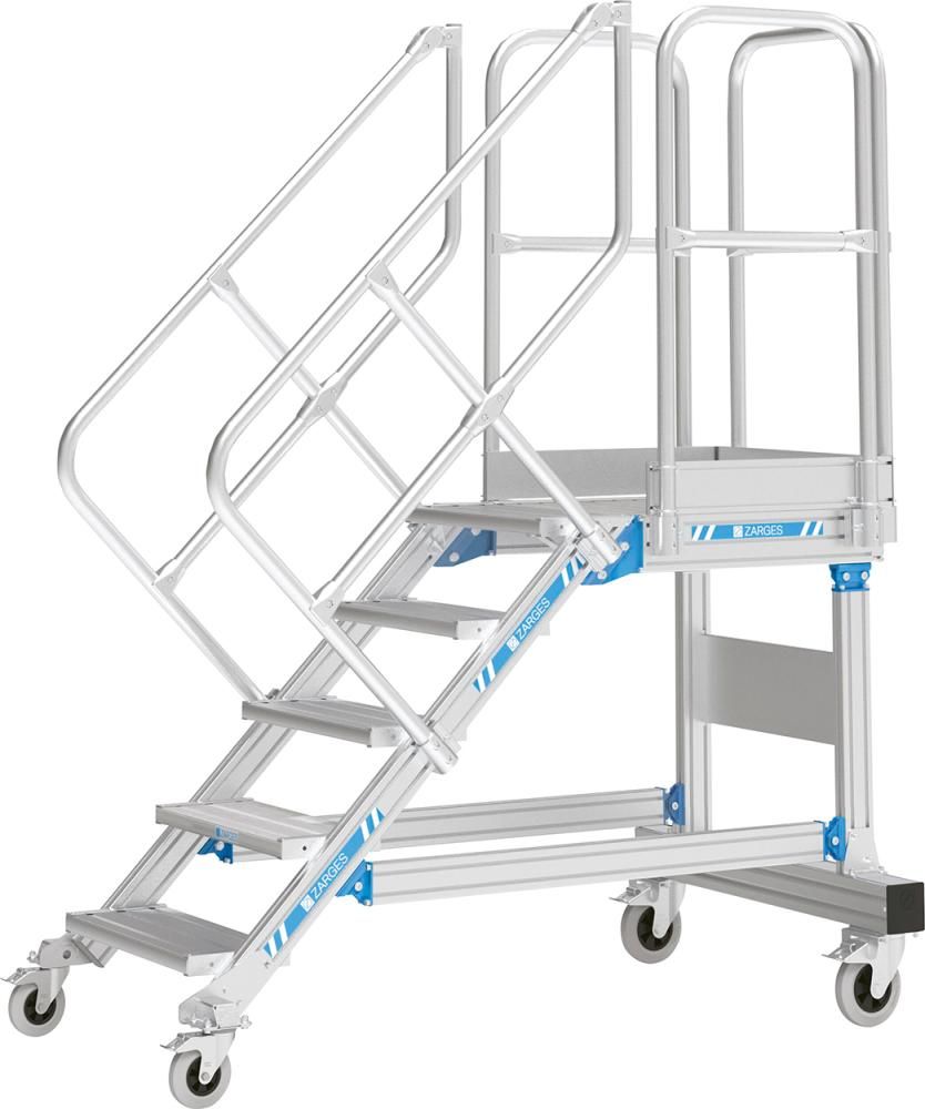 Plattformtreppe fahrb 60G5 Stufen 600 mm breit Höhe 1,25 m