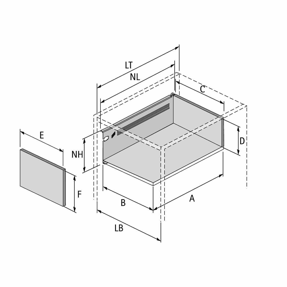 MultiTech Schubkasten-Set, Systemhöhe 150 / Nennlä