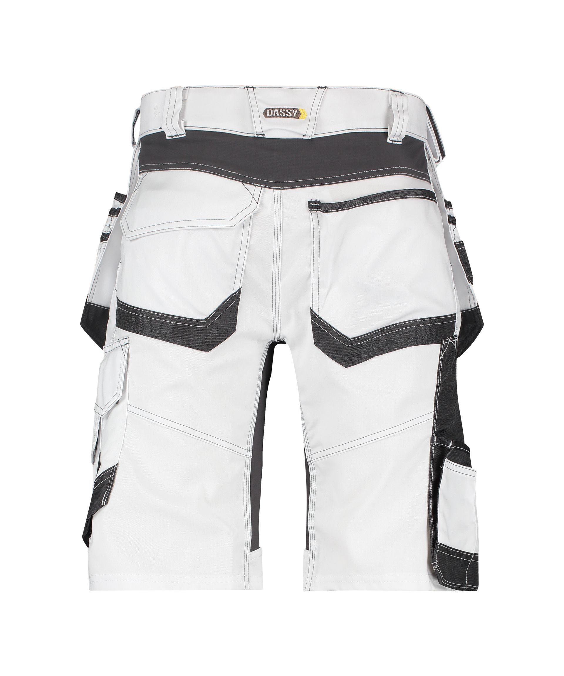 DASSY® Trix Painters - Stretch-Malershorts mit Holstertaschen - weiß/anthrazitgrau, Gr. 42