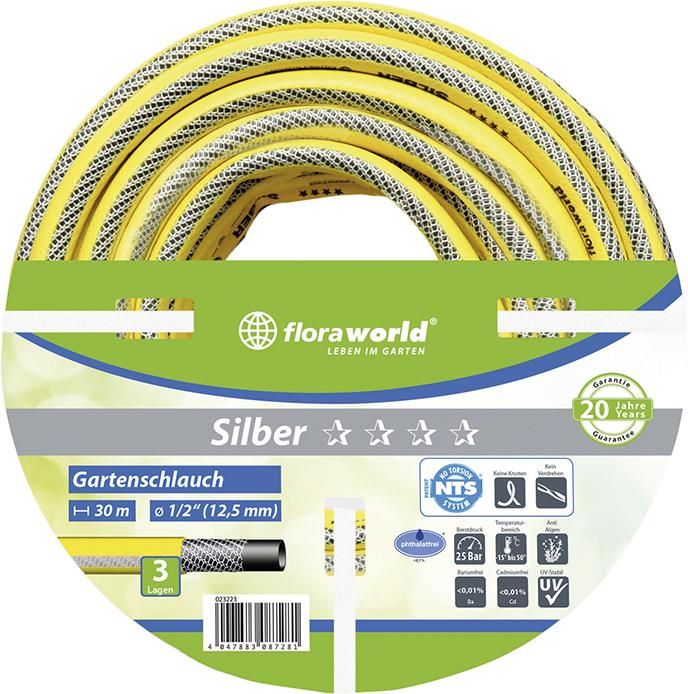 Gartenschlauch Silber1/2"10m,NTS-Gew,phtalat-frei