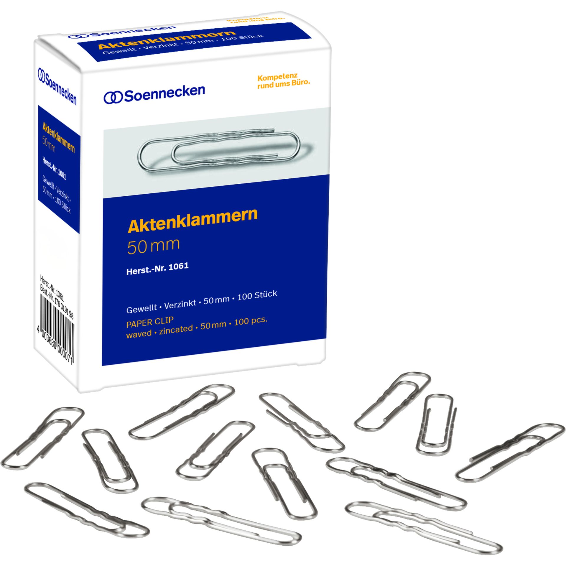 Aktenklammer 50mm gewellt verzinkt 100 St./Pack.