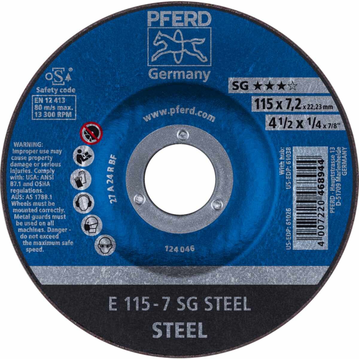 PFERD Schruppscheiben E 115-7 SG STEEL